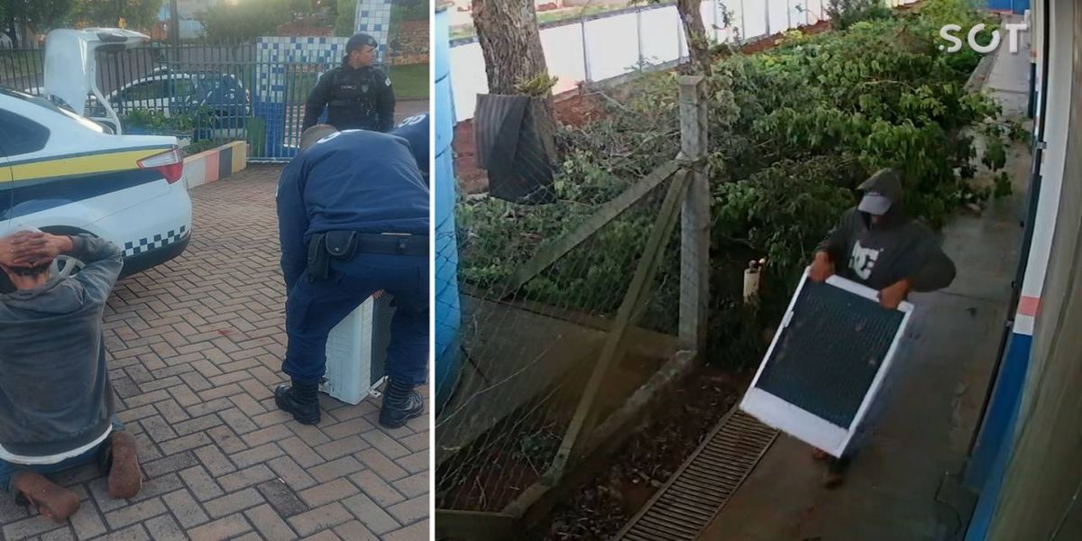 Homem é preso após tentar furtar aparelho de ar-condicionado de escola em Cascavel Velho
