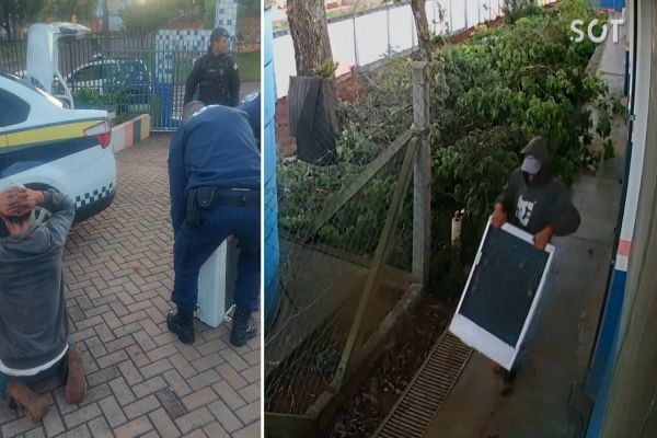 Imagem referente a notícia: Homem é preso após tentar furtar aparelho de ar-condicionado de escola em Cascavel Velho
