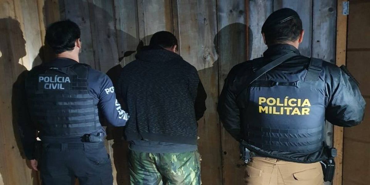 Polícia Civil e PM detém indivíduo de alta periculosidade foragido da justiça de Laranjeiras do Sul