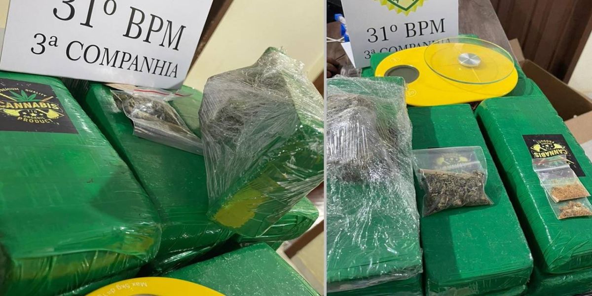 PM apreende quase 14 kg de maconha em Corbélia e prende casal por tráfico de drogas