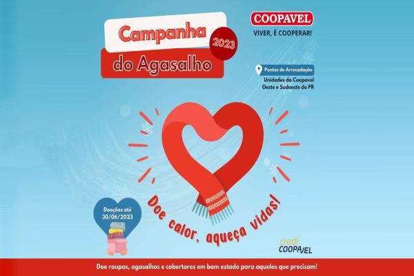 Doe calor, aqueça vidas é slogan de campanha do agasalho da Coopavel