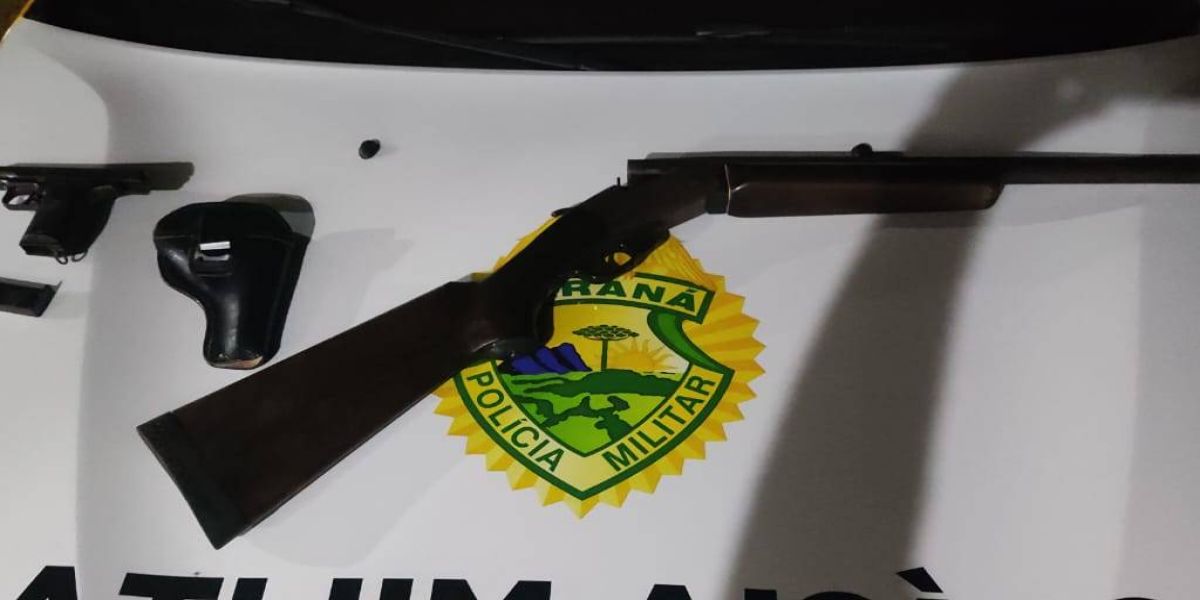 PM prende homem após agressão e apreende armas de fogo em Linha Iguaçu