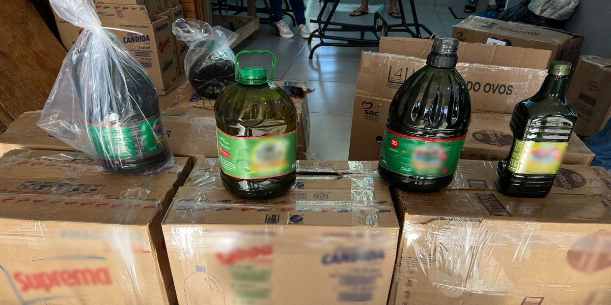 PF realiza Operação Lampante e apreende azeite impróprio para consumo em Foz do Iguaçu