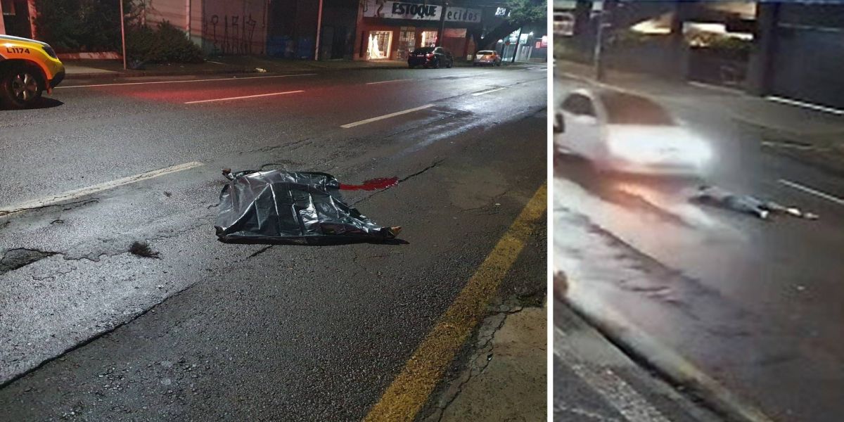 Mulher morre após ser atropelada e arrastada por pelo menos 70 metros no centro de Cascavel