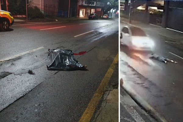 Imagem referente a notícia: Mulher morre após ser atropelada e arrastada por pelo menos 70 metros no centro de Cascavel