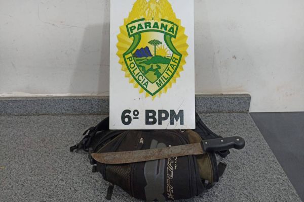 Homem é preso após furtar escadas em residência e portar facão na região norte de Cascavel