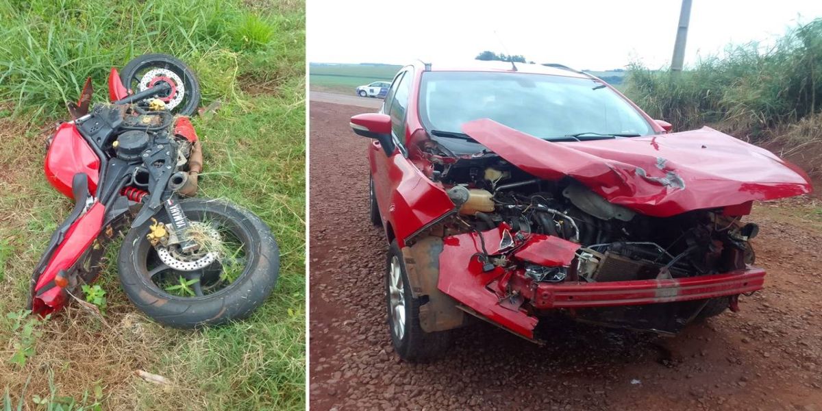 Motociclista morre em violenta colisão na PR-317 entre Toledo e Ouro Verde do Oeste