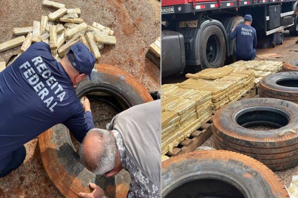 Receita Federal apreende caminhão com drogas em fundo falso