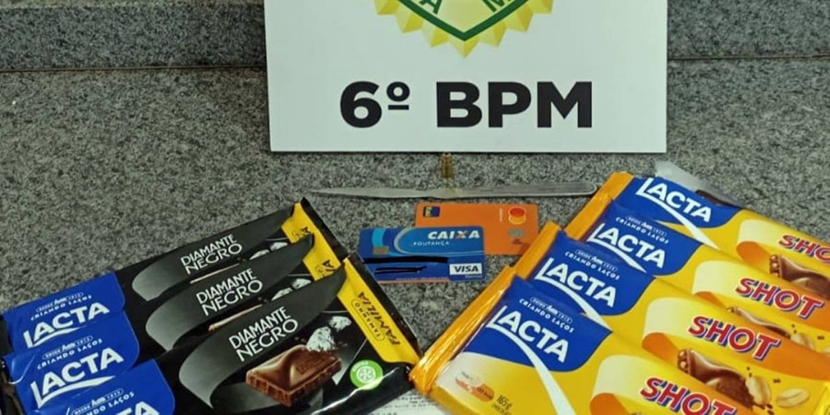 Mulher é presa por furto de chocolate e posse irregular de munição no bairro São Cristóvão