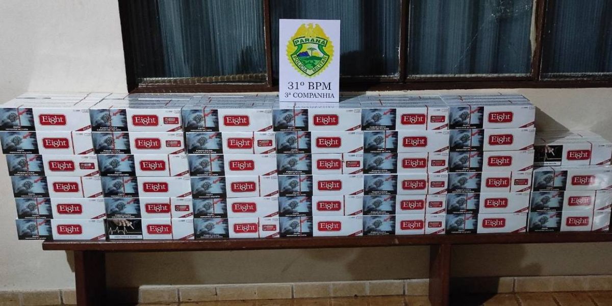 PM de Corbélia realiza apreensão de contrabando em ônibus na BR-369