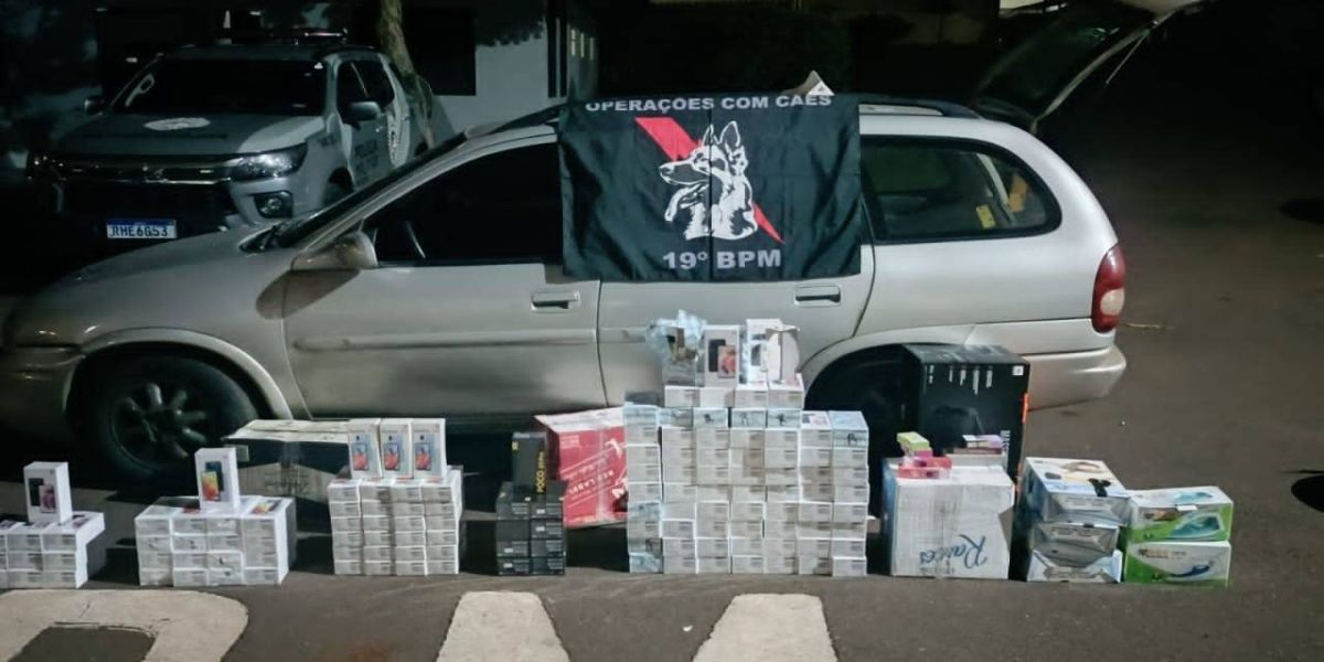 Polícia Militar apreende contrabando de smartphones e eletrônicos em Toledo