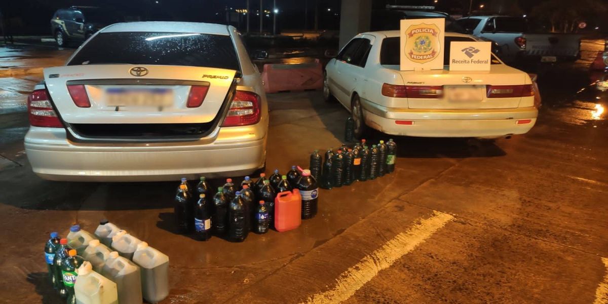 Operação da PF e Receita resulta na apreensão de centenas de litros de combustíveis contrabandeados