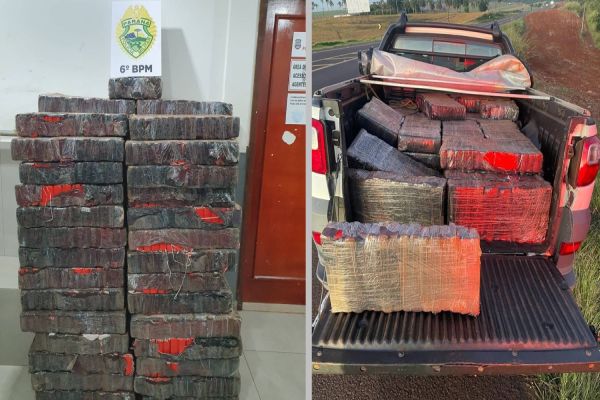 Pelotão de Choque da PM apreende grande quantidade de drogas e recupera veículo roubado na BR 277