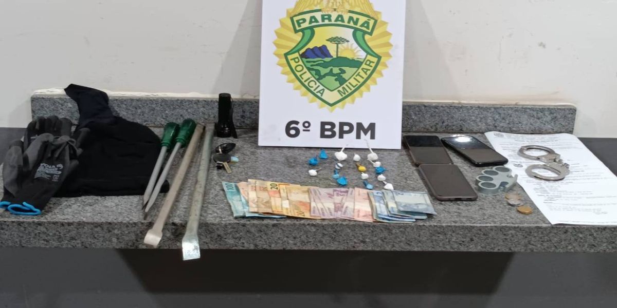 PM realiza prisão por tráfico de drogas e cumpre mandado de prisão no bairro Cascavel Velho