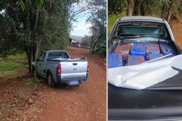 Imagem referente a notícia: Polícia Militar apreende grande quantidade de maconha após perseguição em Ouro Verde do Oeste