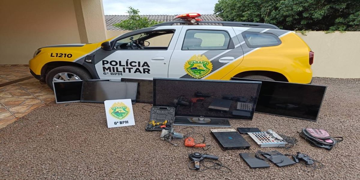 PM recupera televisores furtados e apreende drogas em Três Barras do Paraná