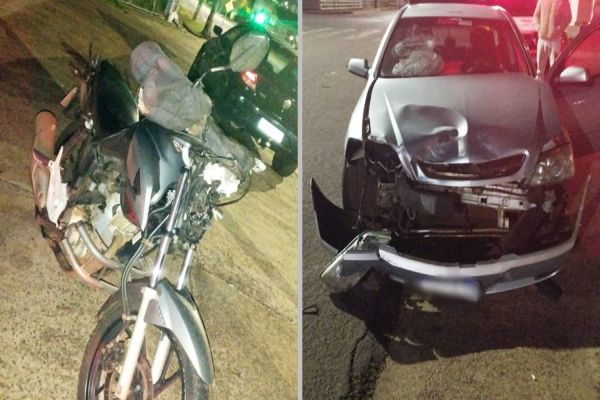 Condutor do carro foge após colisão com motocicleta no bairro Neva, em Cascavel