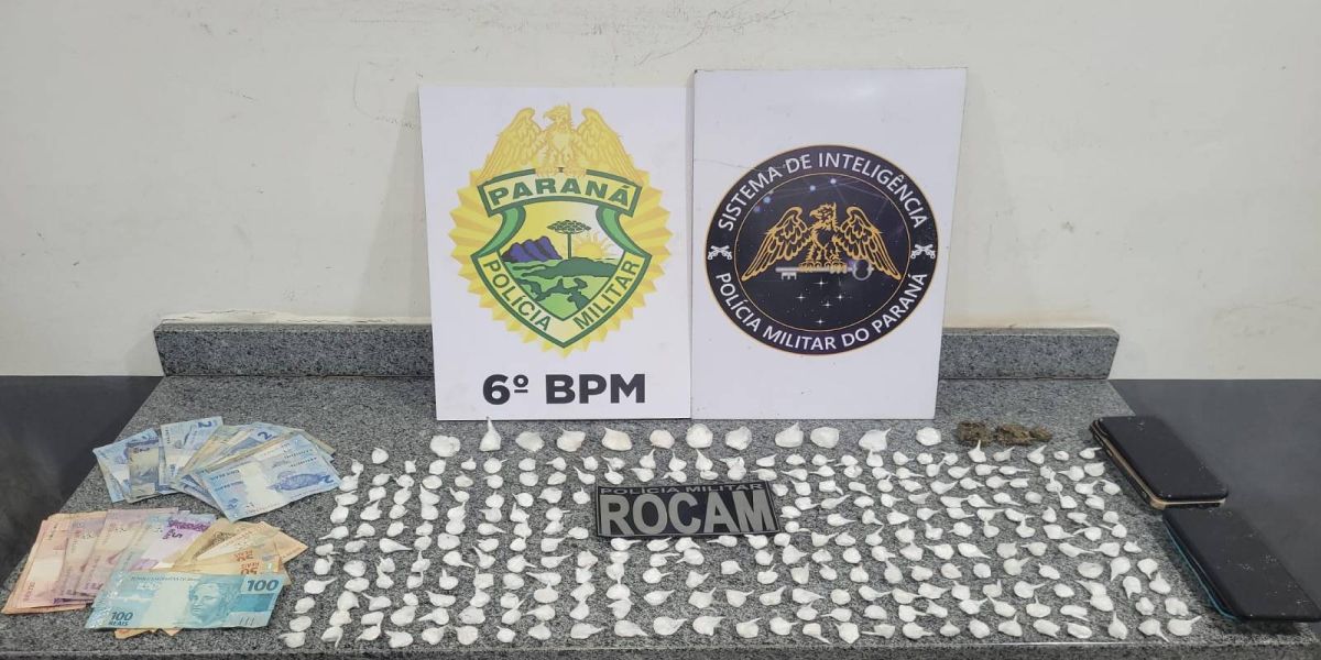 Operação da PM prende dois suspeitos por tráfico de drogas no Bairro Santa Cruz, em Cascavel