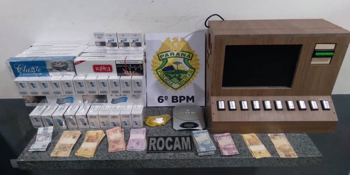 Polícia Militar prende homem por tráfico de drogas, descaminho e jogos de azar no Bairro Canadá