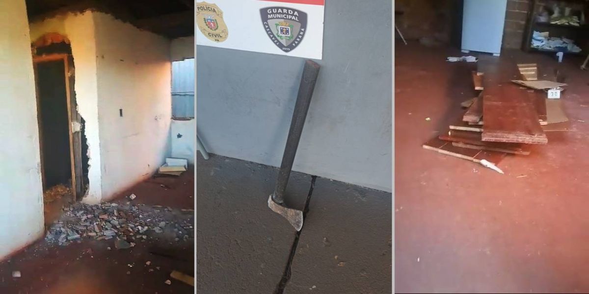 Homem em surto agride mãe, quebra imóvel com machado e é detido pela Guarda Municipal