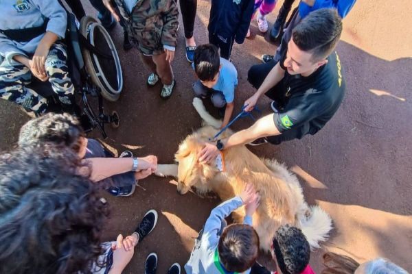 Projeto Cão Amigo encanta alunos da Apae de Cascavel