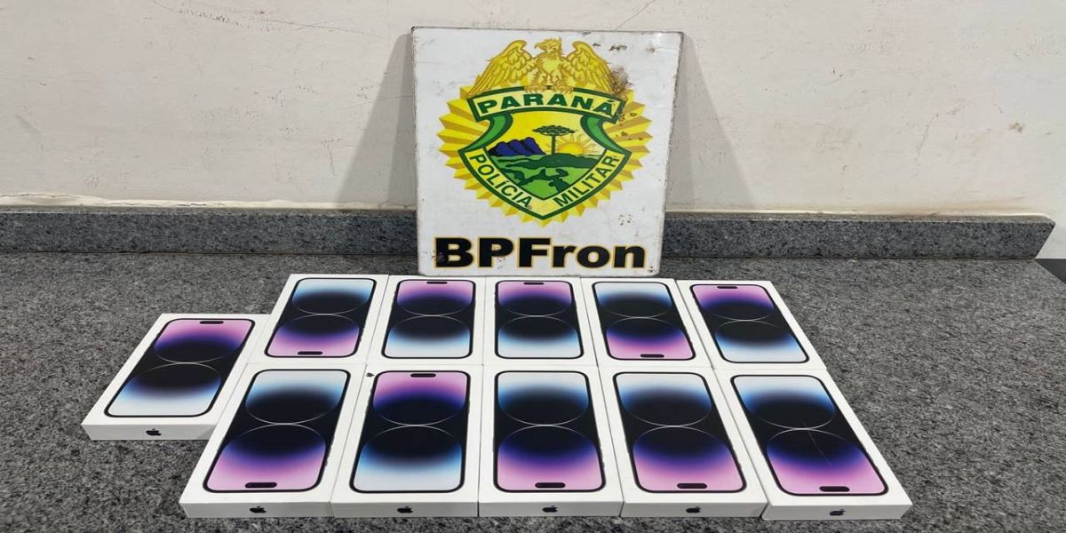 BPFRON apreende celulares em compartimento oculto em abordagem a ônibus em Cascavel