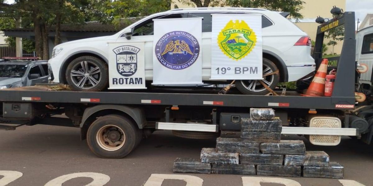 PM apreende 251kg de maconha e recupera veículo roubado na BR-467 em Toledo