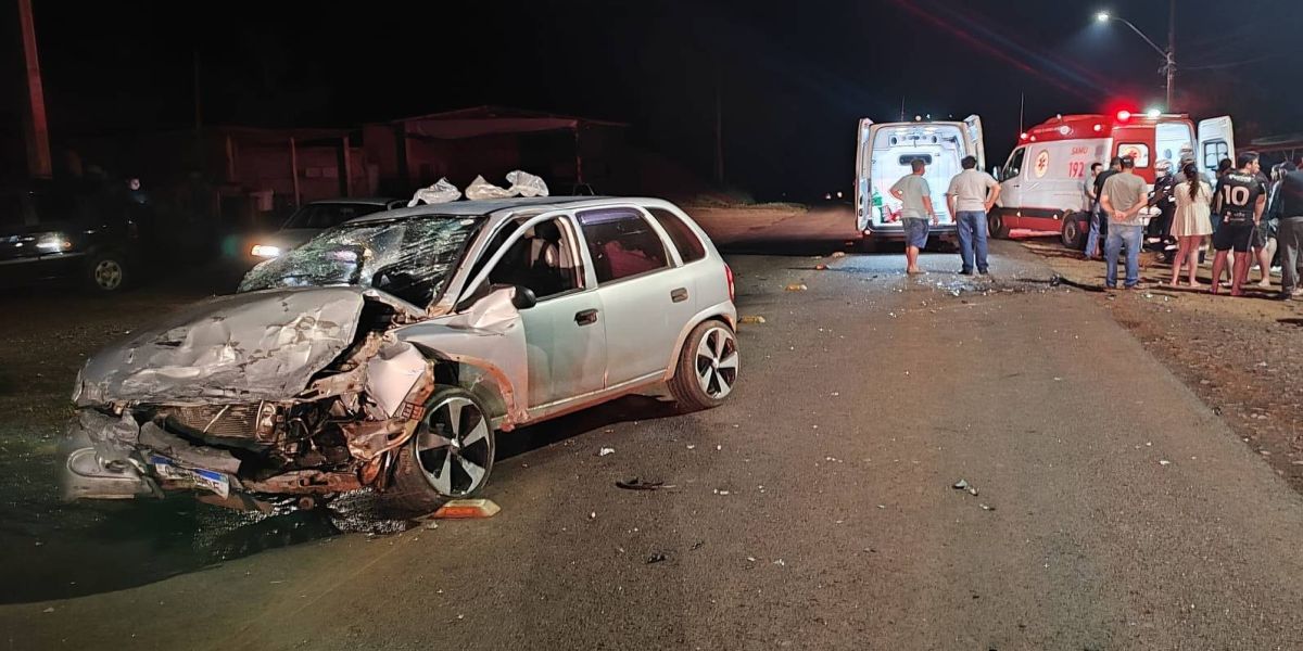 Colisão frontal deixa cinco pessoas feridas, sendo duas crianças na PR-473 em Espigão Alto do Iguaçu