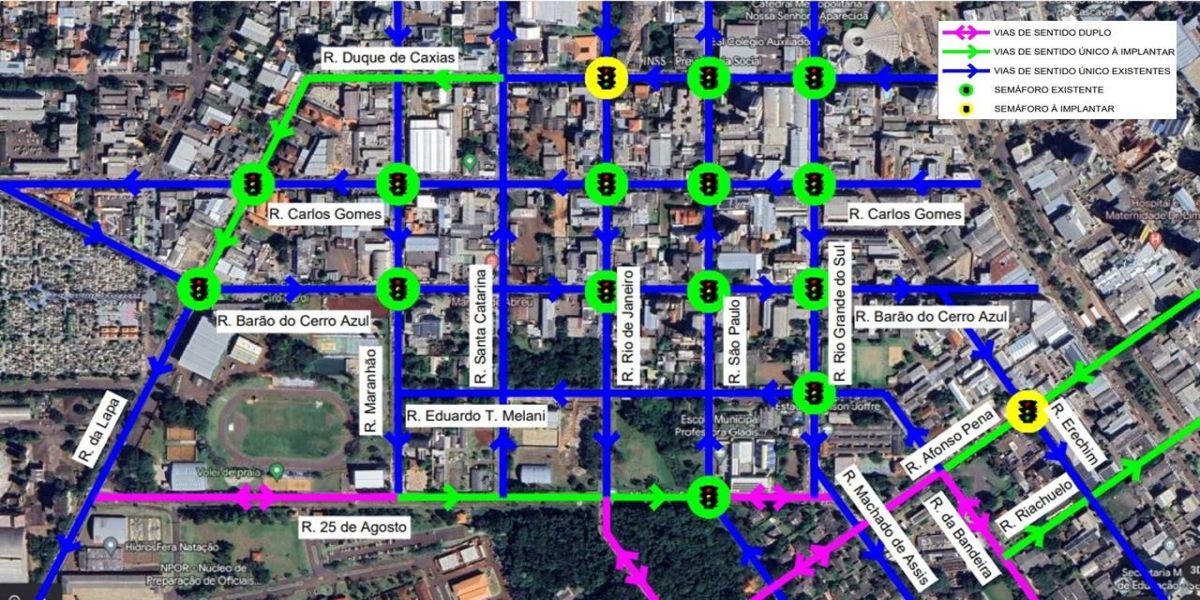 Intervenções viárias na Av. Carlos Gomes alteram fluxo de trânsito em Cascavel; Veja as rotas novas!