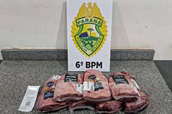 Mulher é detida pela PM após furtar várias peças de picanha no centro de Cascavel