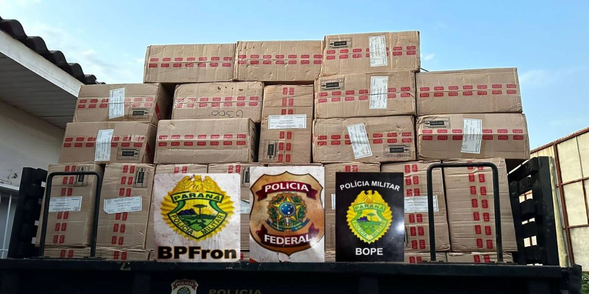 BPFRON, BOPE e PF apreendem grande quantidade de cigarros contrabandeados em Matelândia