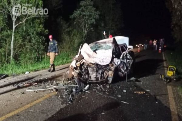 Três pessoas morrem em acidente, criança é a única sobrevivente na PR-475 no sudoeste do Paraná