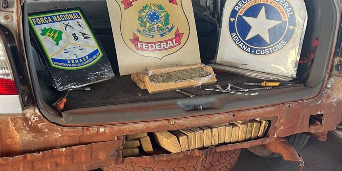 Receita Federal apreende grande quantidade de maconha em carro na Aduana da Ponte da Amizade