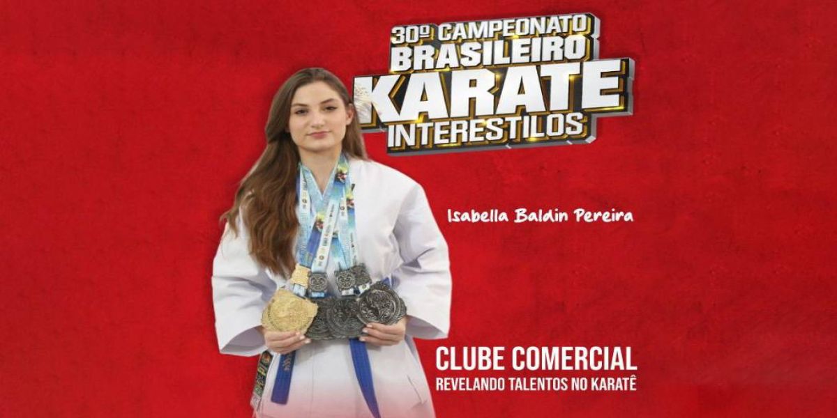 Atleta do Clube Comercial, Isabella Baldin é campeã brasileira de karatê