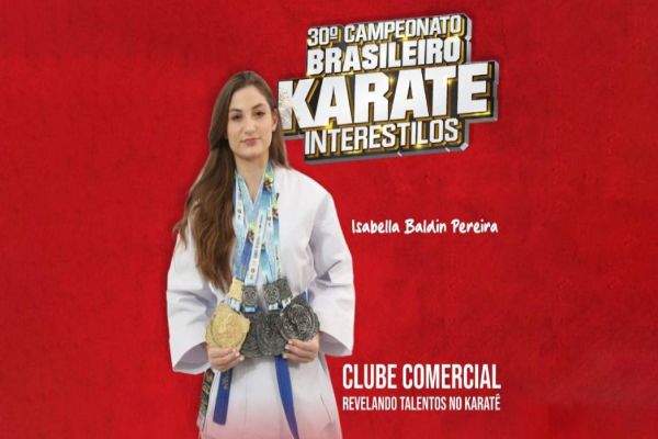 Atleta do Clube Comercial, Isabella Baldin é campeã brasileira de karatê