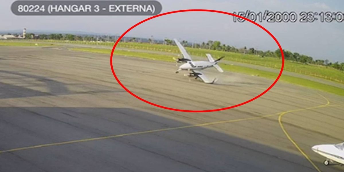 Duas pessoas morrem e outras duas ficam feridas após avião bimotor cair e explodir em Cuiabá