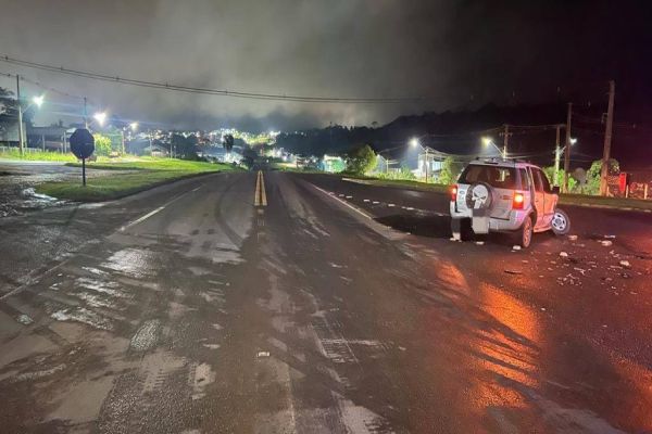 Acidente na BR-277: Colisão entre Ecosport e Sandero deixa motorista ferido em Laranjeiras do Sul