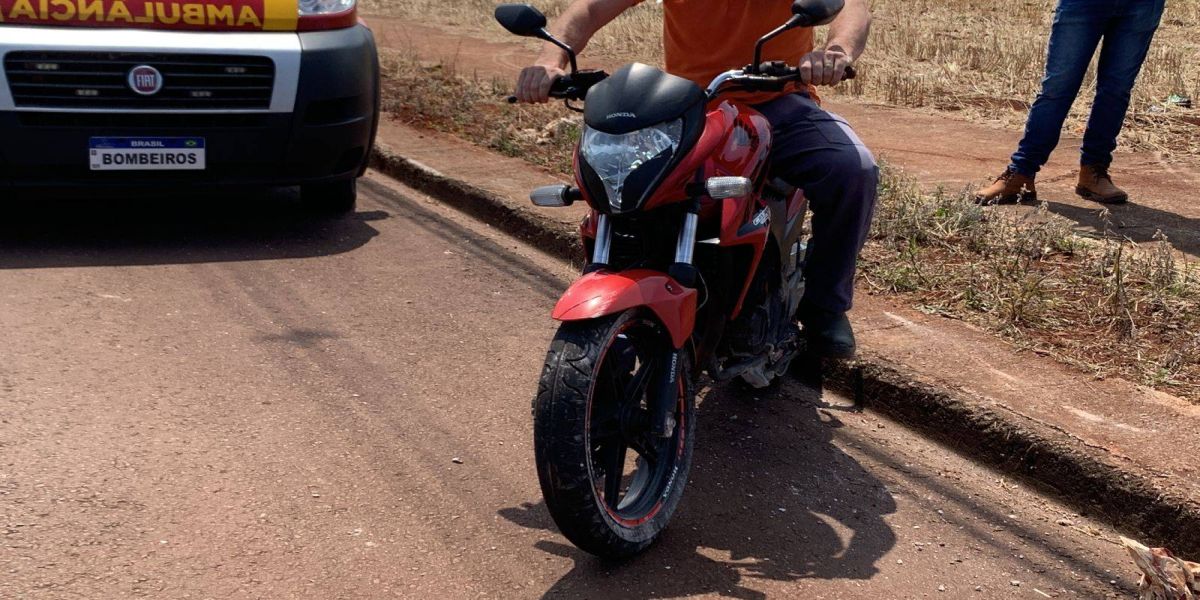 Motociclista de 24 anos sofre acidente no Loteamento Mantovani