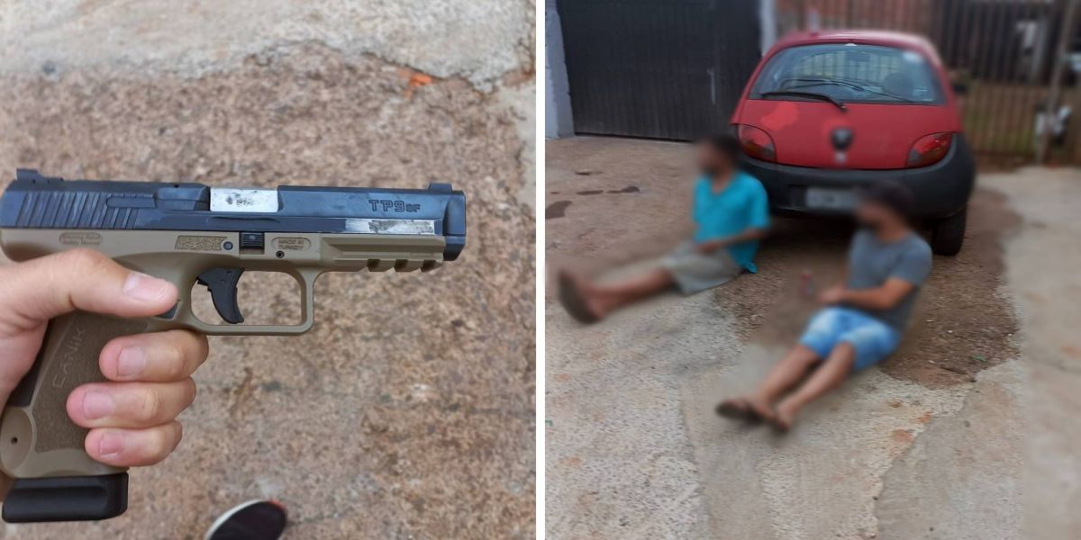Guarda Municipal prende dois homens por disparo em via pública e porte ilegal de arma de fogo