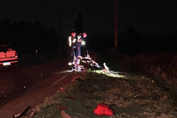 Acidente grave deixa motociclista gravemente ferido na BR 484 em Quedas do Iguaçu