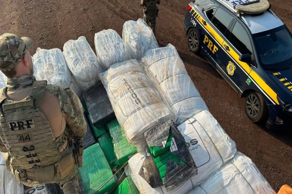 PRF intercepta 763 quilos de maconha oculta em carga de embalagens plásticas em Toledo