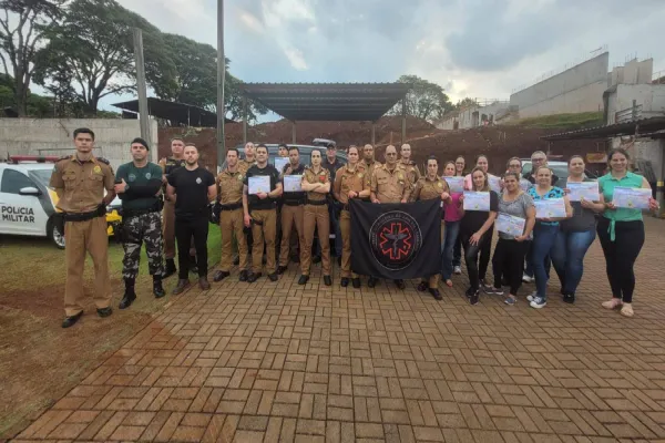 Foto relacionada a notícia: Treinamento de atendimento Pré-Hospitalar Policial capacita 52 pessoas em Corbélia