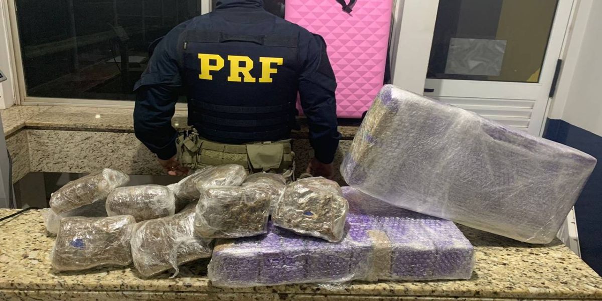 Na bagagem: PRF apreende maconha skunk em mala de passageira de ônibus em Santa Terezinha de Itaipu