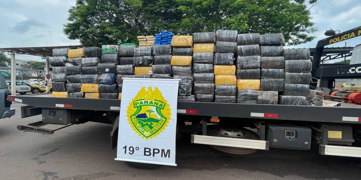 Polícia Militar apreende mais de uma tonelada de maconha e prende suspeito em Toledo