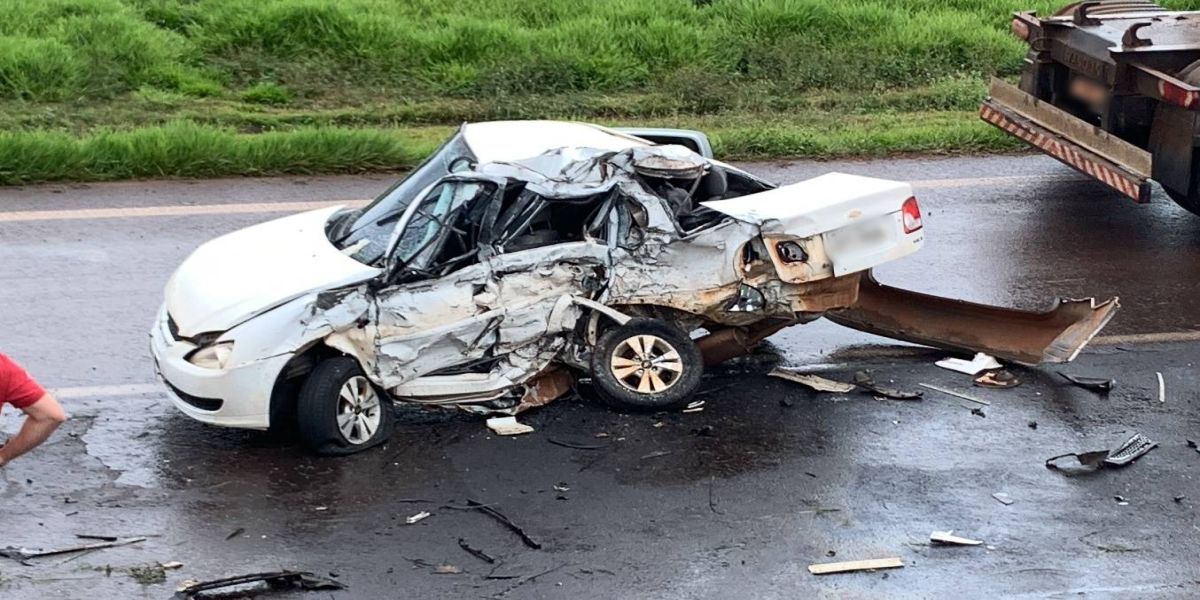 Homem morre após violenta colisão de trânsito na BR-163 no Distrito de Sede Alvorada em Cascavel