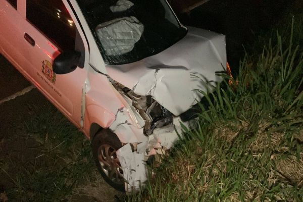 Quatro pessoas ficam feridas em colisão lateral na BR-369, envolvendo veiculo da saúde de Corbélia