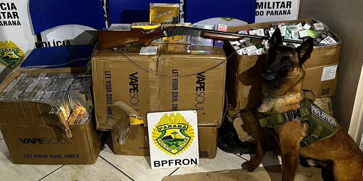 BPFRON apreende produtos contrabandeados e arma de fogo em Missal