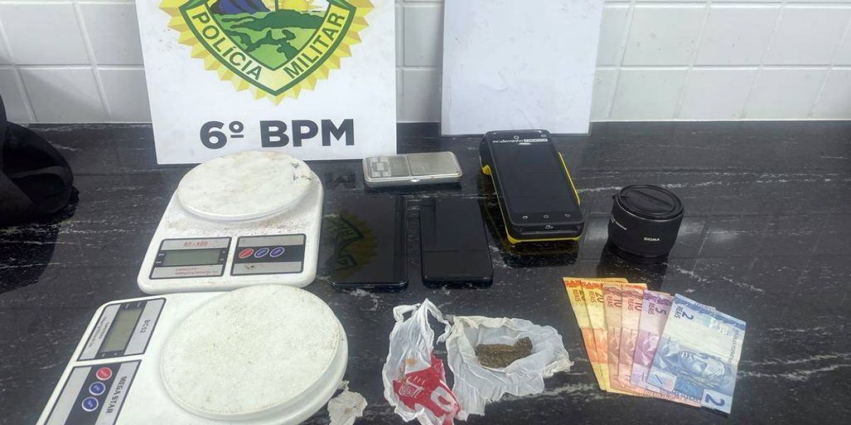 Pelotão de Choque na PM apreende indivíduo por trafico de drogas no bairro Alto Alegre