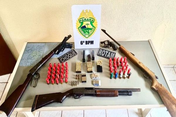 Operação Policial em Três Barras do Paraná resulta em apreensão de armas e prisão por posse ilegal