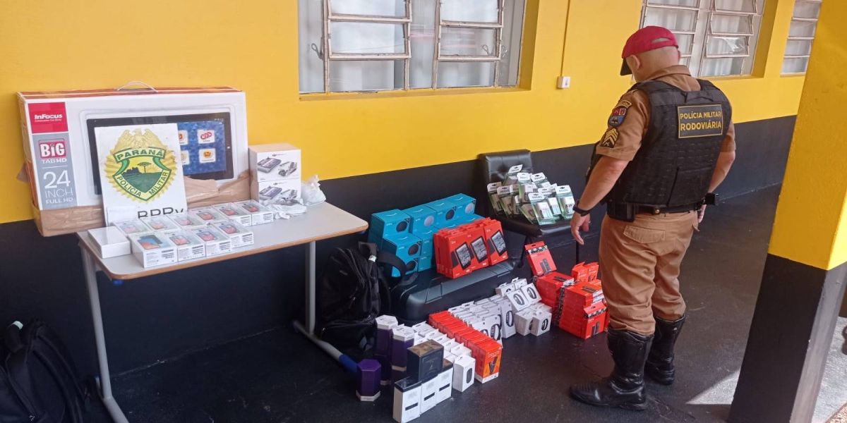 PRE realiza importante apreensão de eletrônicos e perfumes em Terminal Rodoviário de Cascavel